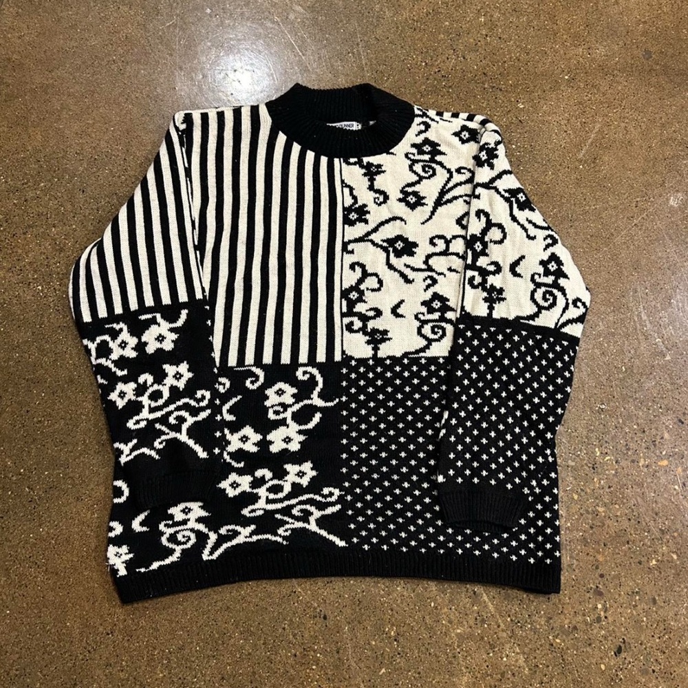 Alfred Dunner Patchwork Sweater Size XL